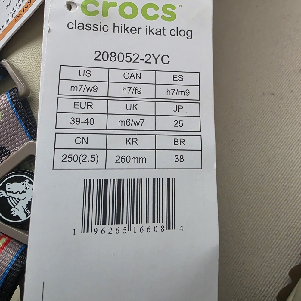 Crocs Classic Hiker Ikat Clog with Multi-Color Strap - Cream - Picture 7 of 7